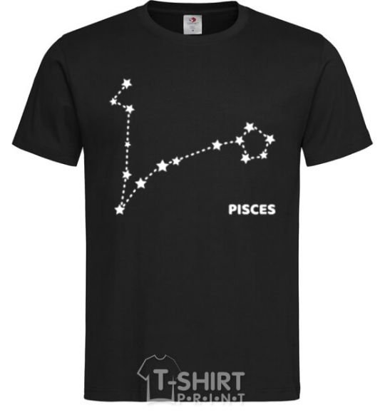 Men's T-Shirt Pisces stars black фото