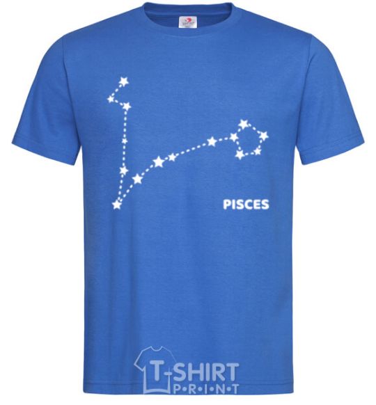 Men's T-Shirt Pisces stars royal-blue фото