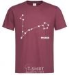 Men's T-Shirt Pisces stars burgundy фото