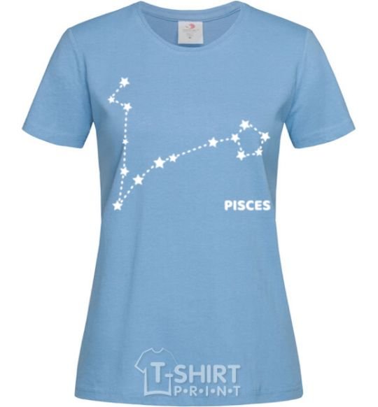 Women's T-shirt Pisces stars sky-blue фото