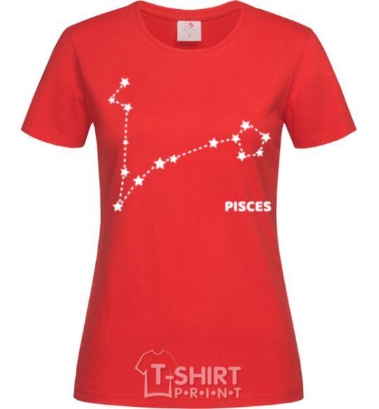 Women's T-shirt Pisces stars red фото