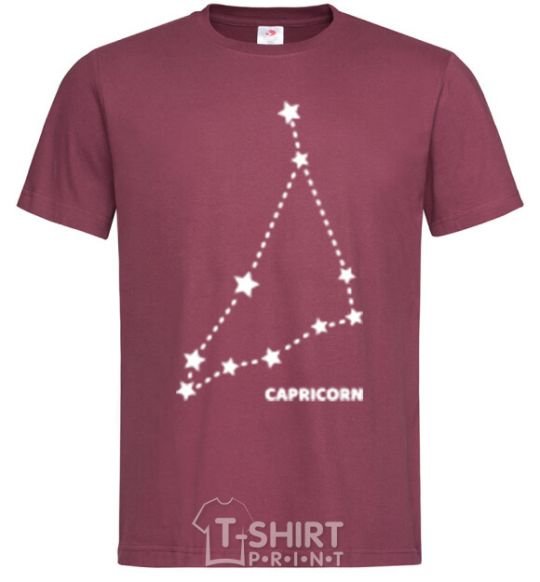 Men's T-Shirt Capricorn stars burgundy фото