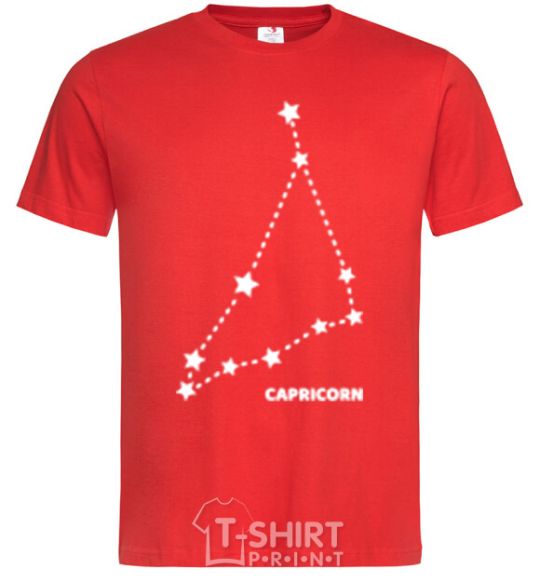 Men's T-Shirt Capricorn stars red фото