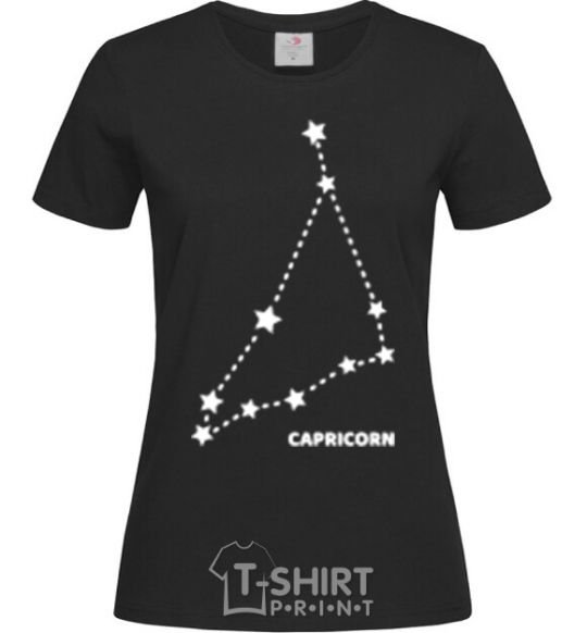 Women's T-shirt Capricorn stars black фото