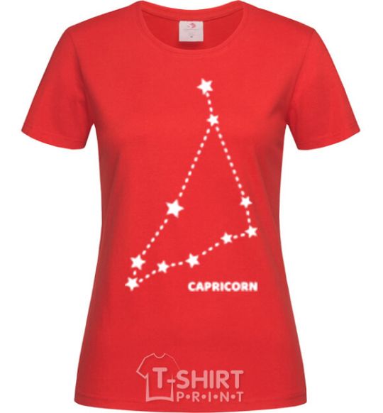 Women's T-shirt Capricorn stars red фото