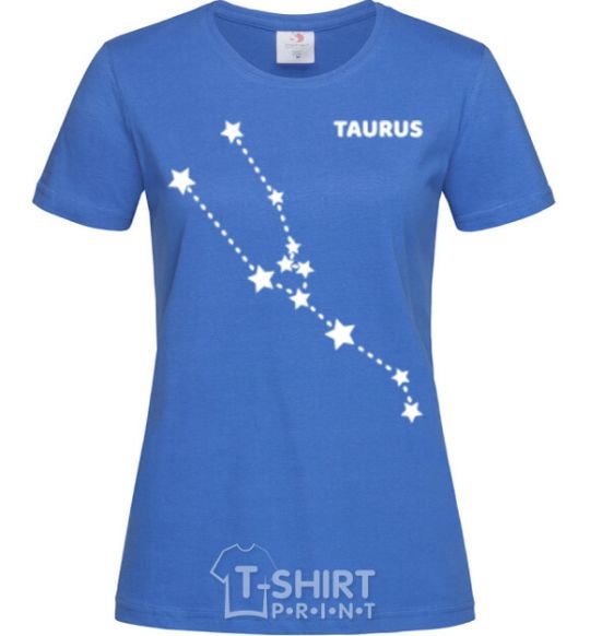 Women's T-shirt Taurus stars royal-blue фото