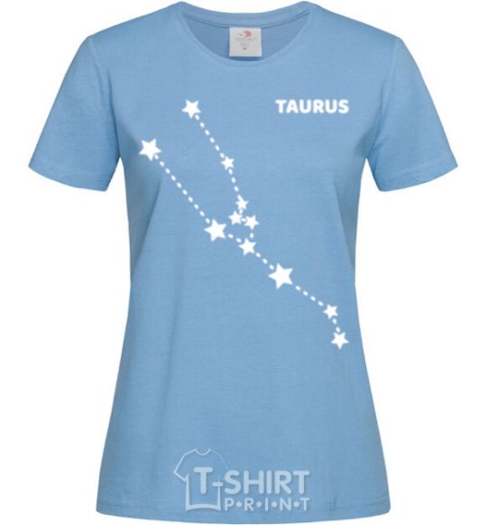 Women's T-shirt Taurus stars sky-blue фото