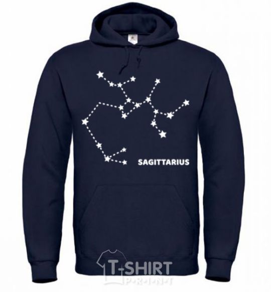 Men`s hoodie Sagittarius stars navy-blue фото