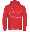 Men`s hoodie Sagittarius stars bright-red фото