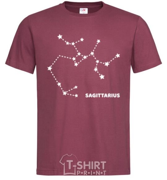 Men's T-Shirt Sagittarius stars burgundy фото