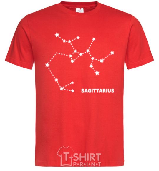 Men's T-Shirt Sagittarius stars red фото