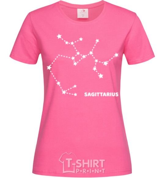 Женская футболка Sagittarius stars Ярко-розовый фото