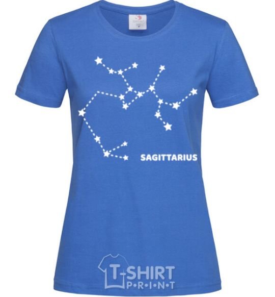 Women's T-shirt Sagittarius stars royal-blue фото