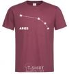 Men's T-Shirt Aries stars burgundy фото
