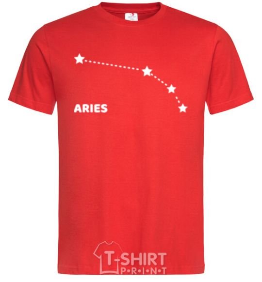 Men's T-Shirt Aries stars red фото