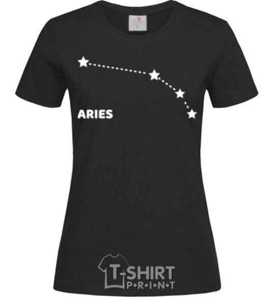 Women's T-shirt Aries stars black фото