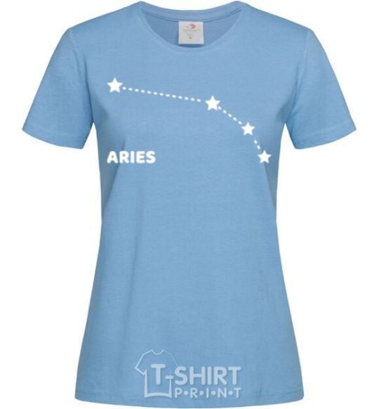 Women's T-shirt Aries stars sky-blue фото