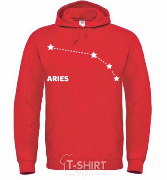 Men`s hoodie Aries stars bright-red фото