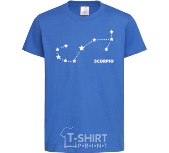 Kids T-shirt Scorpio stars royal-blue фото