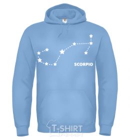 Men`s hoodie Scorpio stars sky-blue фото