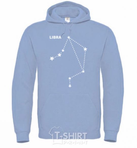 Men`s hoodie Libra stars sky-blue фото