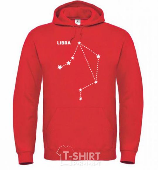 Men`s hoodie Libra stars bright-red фото