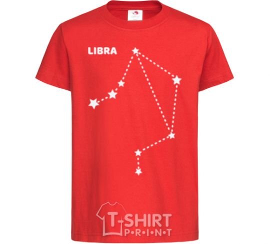 Kids T-shirt Libra stars red фото