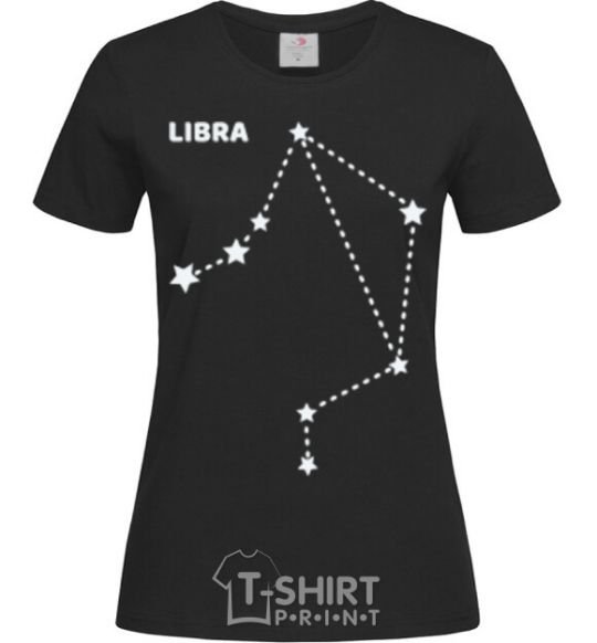 Women's T-shirt Libra stars black фото