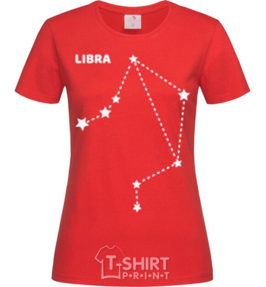 Women's T-shirt Libra stars red фото