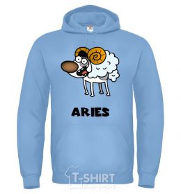 Men`s hoodie Aries the dog sky-blue фото