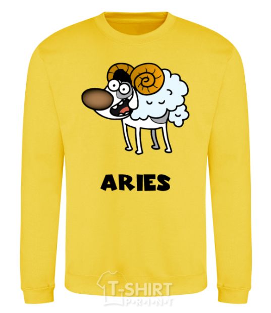 Sweatshirt Aries the dog yellow фото