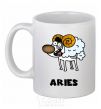 Ceramic mug Aries the dog White фото
