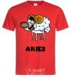 Men's T-Shirt Aries the dog red фото