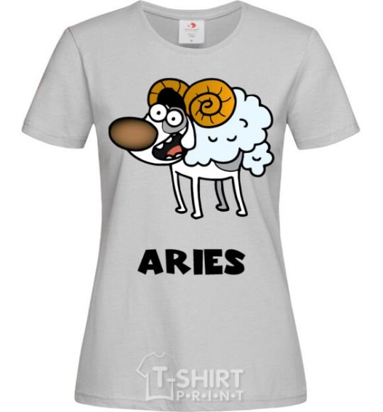 Women's T-shirt Aries the dog grey фото