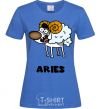 Women's T-shirt Aries the dog royal-blue фото