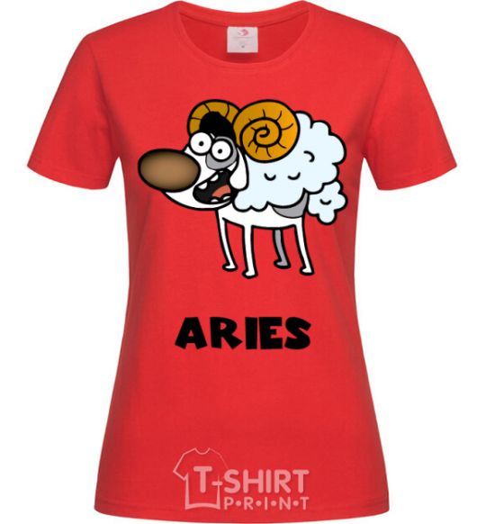 Women's T-shirt Aries the dog red фото