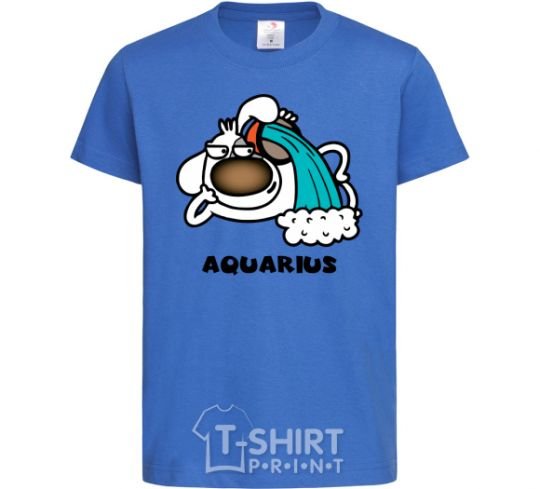 Kids T-shirt Aquarius dog royal-blue фото