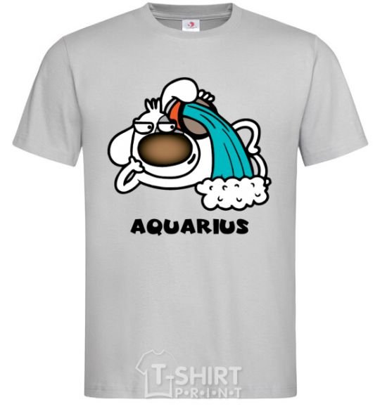 Men's T-Shirt Aquarius dog grey фото