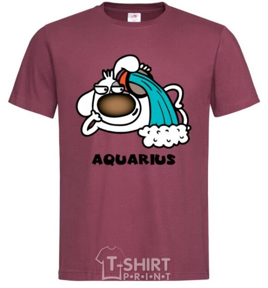 Men's T-Shirt Aquarius dog burgundy фото