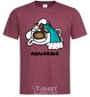 Men's T-Shirt Aquarius dog burgundy фото