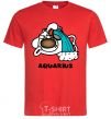 Men's T-Shirt Aquarius dog red фото