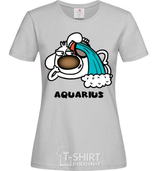 Women's T-shirt Aquarius dog grey фото