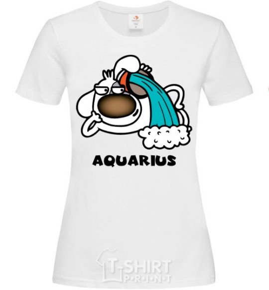 Women's T-shirt Aquarius dog White фото