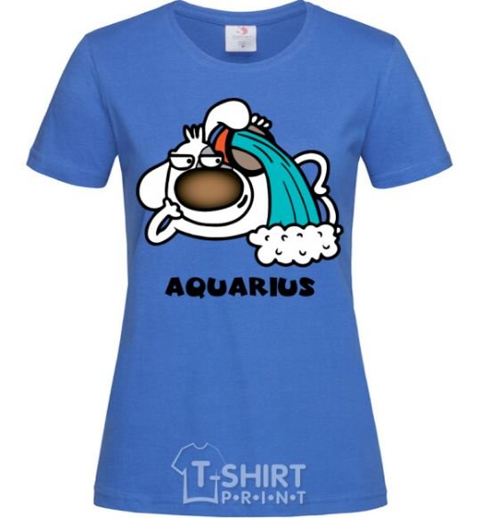 Women's T-shirt Aquarius dog royal-blue фото