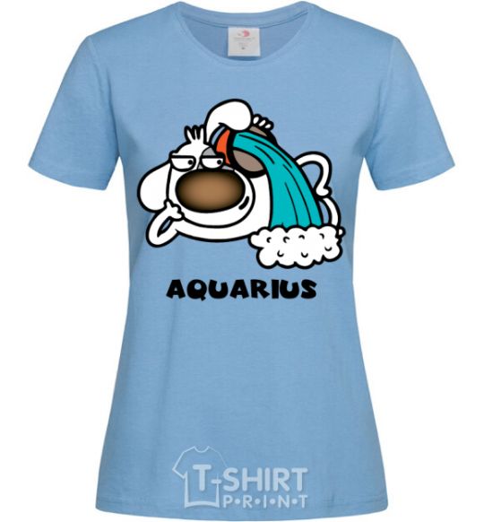 Women's T-shirt Aquarius dog sky-blue фото