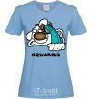 Women's T-shirt Aquarius dog sky-blue фото