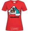 Women's T-shirt Aquarius dog red фото