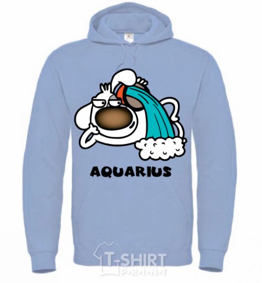 Men`s hoodie Aquarius dog sky-blue фото