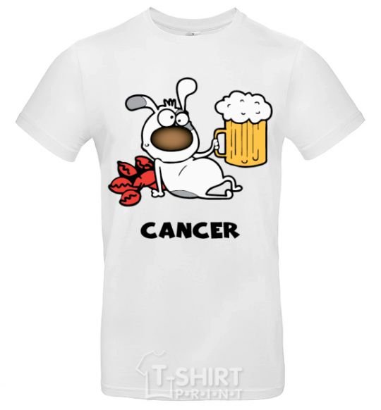 Men's T-Shirt Cancer dog White фото