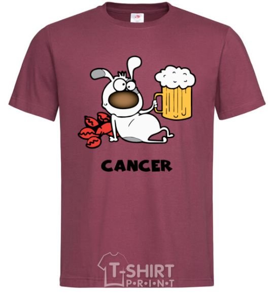 Men's T-Shirt Cancer dog burgundy фото